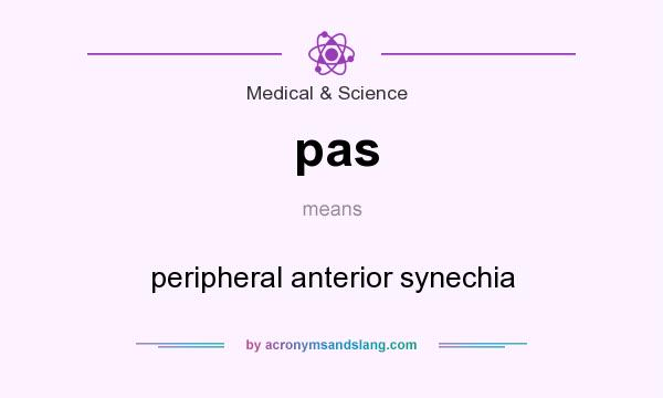 What does pas mean? It stands for peripheral anterior synechia