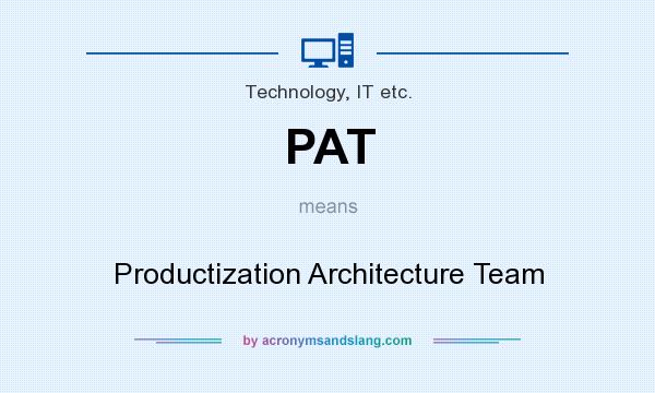 What does PAT mean? It stands for Productization Architecture Team