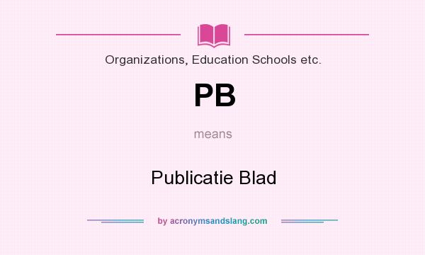 What does PB mean? It stands for Publicatie Blad