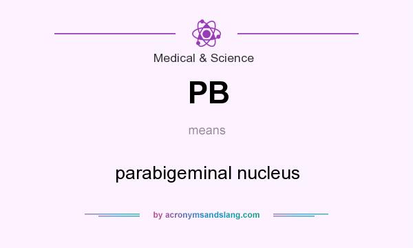 What does PB mean? It stands for parabigeminal nucleus