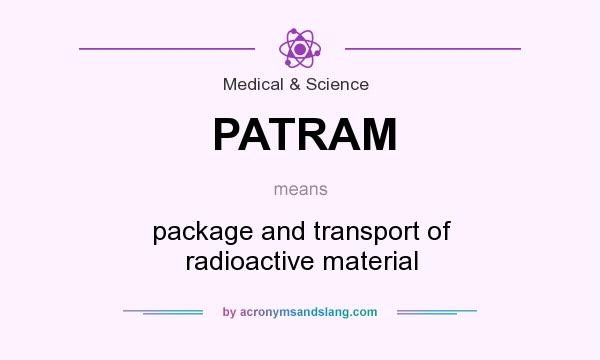What does PATRAM mean? It stands for package and transport of radioactive material