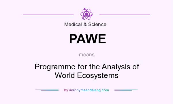 What does PAWE mean? It stands for Programme for the Analysis of World Ecosystems