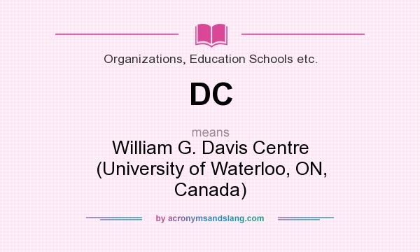 What does DC mean? It stands for William G. Davis Centre (University of Waterloo, ON, Canada)