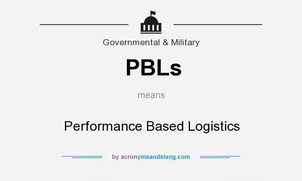 What does PBLs mean? It stands for Performance Based Logistics