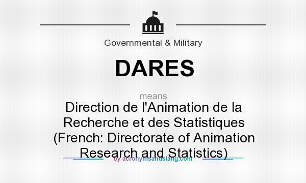What does DARES mean? It stands for Direction de l`Animation de la Recherche et des Statistiques (French: Directorate of Animation Research and Statistics)