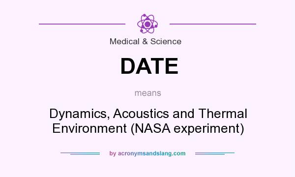 What does DATE mean? It stands for Dynamics, Acoustics and Thermal Environment (NASA experiment)