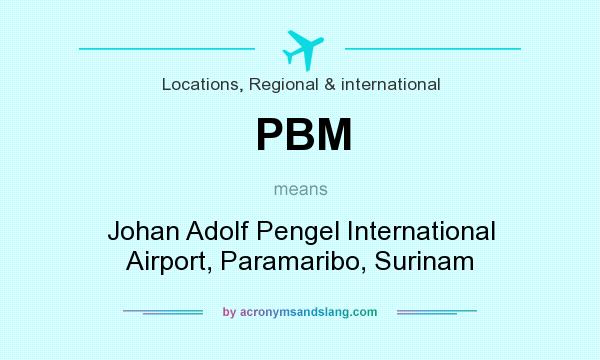 What does PBM mean? It stands for Johan Adolf Pengel International Airport, Paramaribo, Surinam