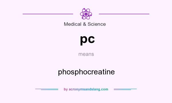 What does pc mean? It stands for phosphocreatine