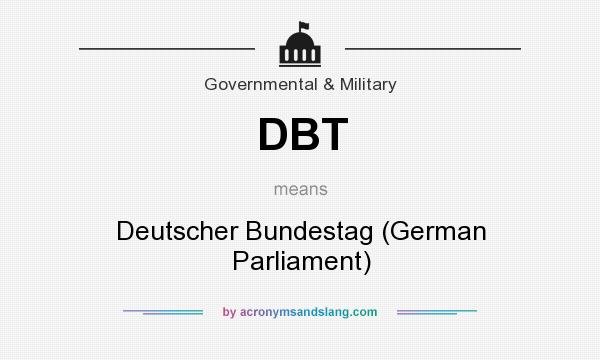 What does DBT mean? It stands for Deutscher Bundestag (German Parliament)