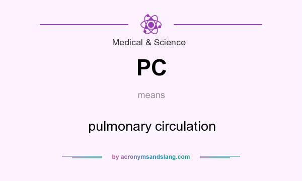 What does PC mean? It stands for pulmonary circulation