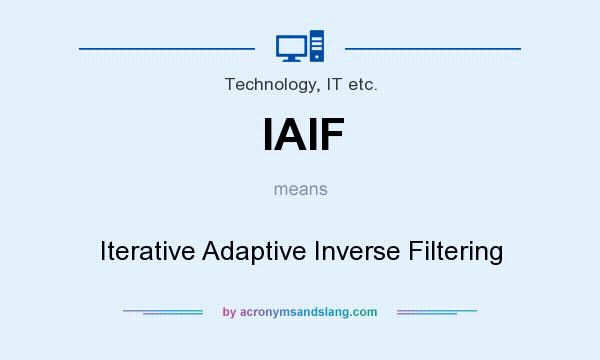 What does IAIF mean? It stands for Iterative Adaptive Inverse Filtering