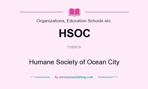 What does HSOC mean? It stands for Humane Society of Ocean City
