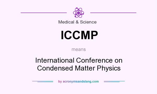 What does ICCMP mean? It stands for International Conference on Condensed Matter Physics