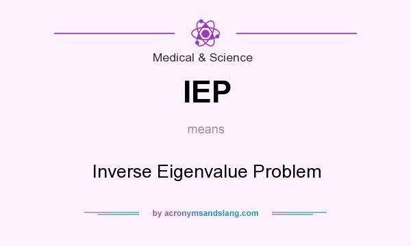 What does IEP mean? It stands for Inverse Eigenvalue Problem