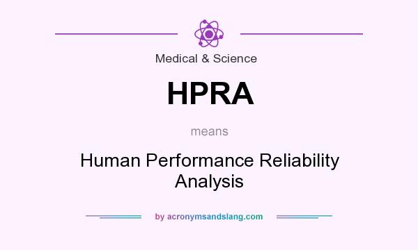 What does HPRA mean? It stands for Human Performance Reliability Analysis