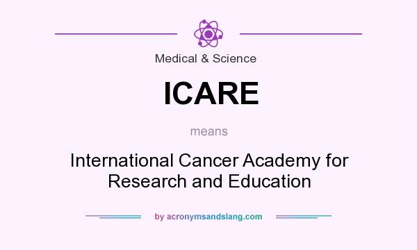 What does ICARE mean? It stands for International Cancer Academy for Research and Education