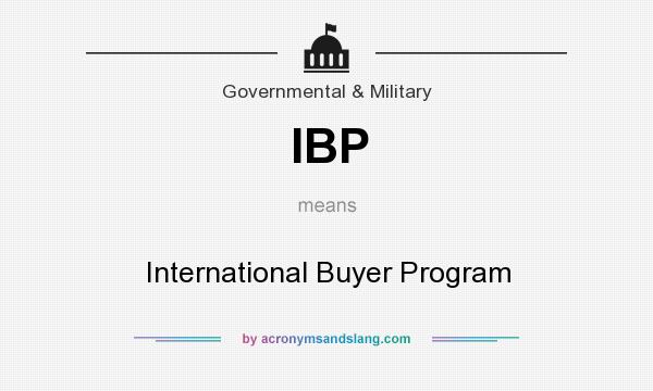 What does IBP mean? It stands for International Buyer Program