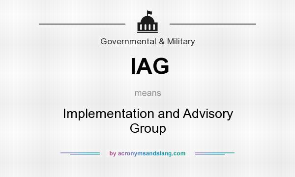 What does IAG mean? It stands for Implementation and Advisory Group