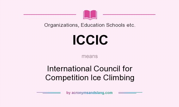What does ICCIC mean? It stands for International Council for Competition Ice Climbing