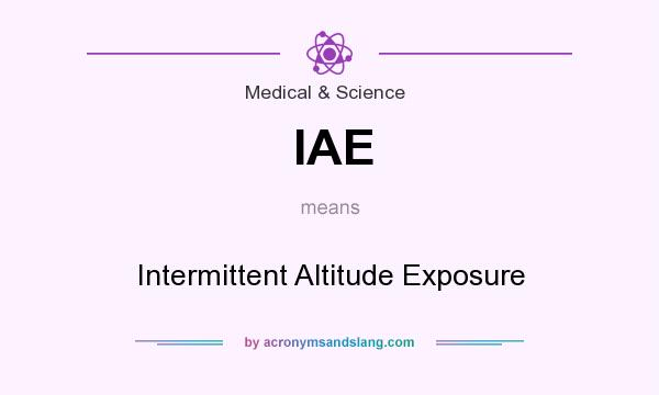 What does IAE mean? It stands for Intermittent Altitude Exposure