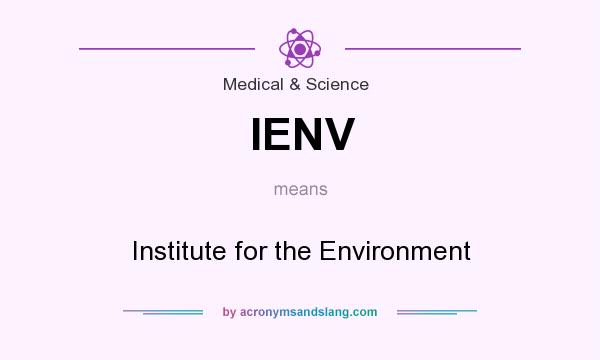 What does IENV mean? It stands for Institute for the Environment