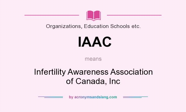 What does IAAC mean? It stands for Infertility Awareness Association of Canada, Inc