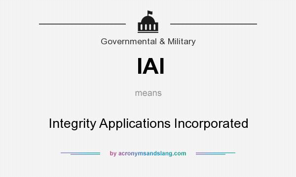 What does IAI mean? It stands for Integrity Applications Incorporated