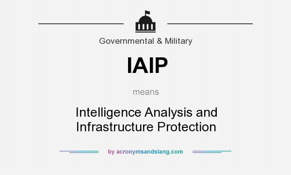What does IAIP mean? It stands for Intelligence Analysis and Infrastructure Protection