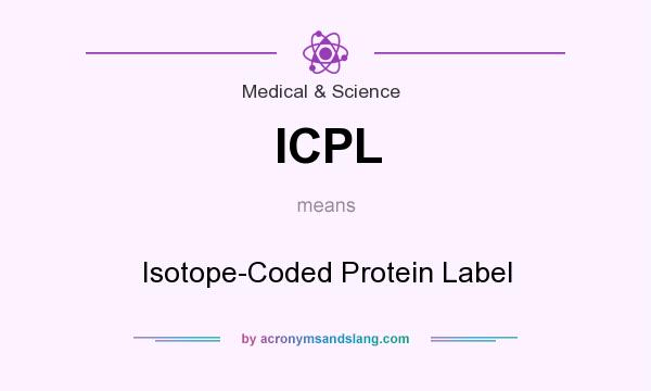 What does ICPL mean? It stands for Isotope-Coded Protein Label