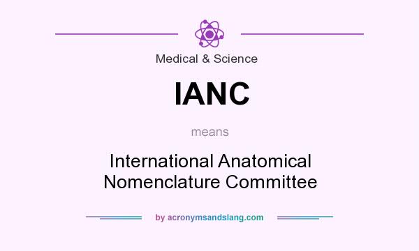 What does IANC mean? It stands for International Anatomical Nomenclature Committee
