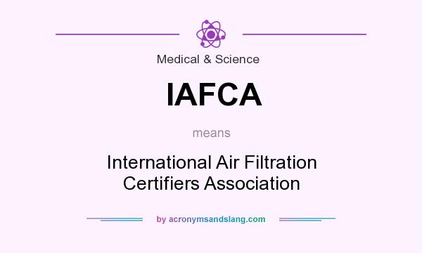 What does IAFCA mean? It stands for International Air Filtration Certifiers Association