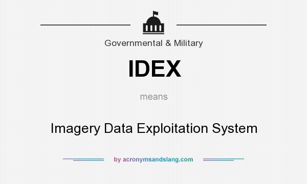 What does IDEX mean? It stands for Imagery Data Exploitation System