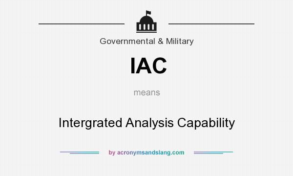 What does IAC mean? It stands for Intergrated Analysis Capability