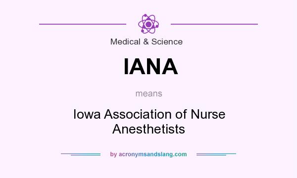 What does IANA mean? It stands for Iowa Association of Nurse Anesthetists