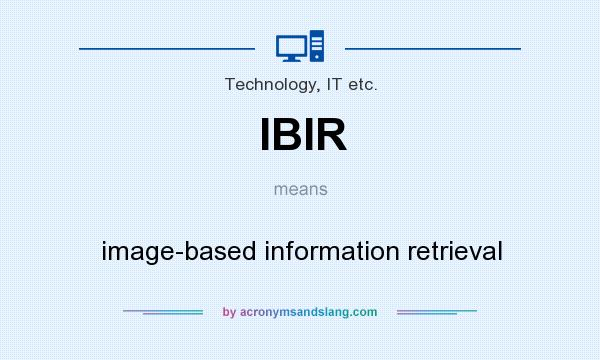 What does IBIR mean? It stands for image-based information retrieval