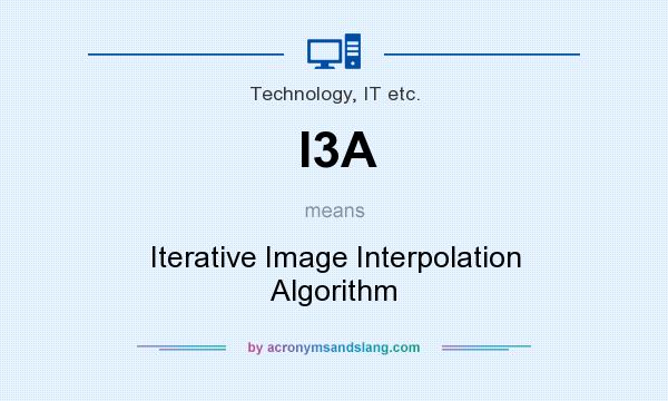 What does I3A mean? It stands for Iterative Image Interpolation Algorithm