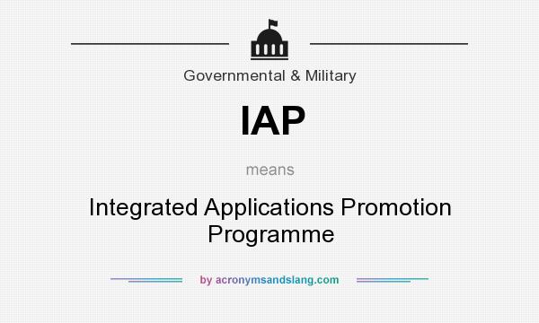 What does IAP mean? It stands for Integrated Applications Promotion Programme