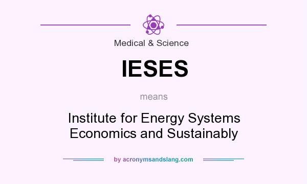 What does IESES mean? It stands for Institute for Energy Systems Economics and Sustainably