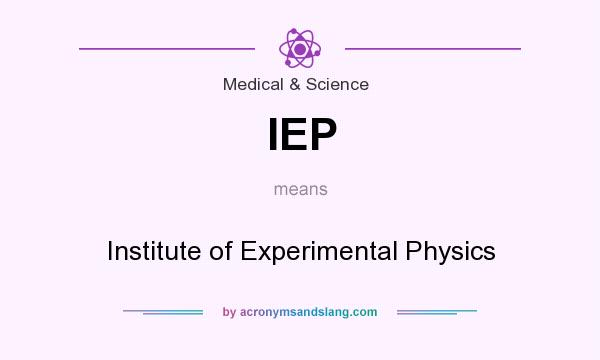 What does IEP mean? It stands for Institute of Experimental Physics