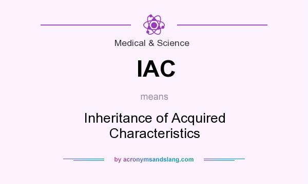 What does IAC mean? It stands for Inheritance of Acquired Characteristics