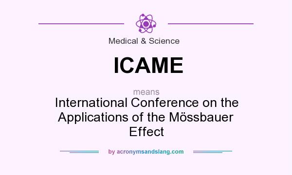 What does ICAME mean? It stands for International Conference on the Applications of the Mössbauer Effect
