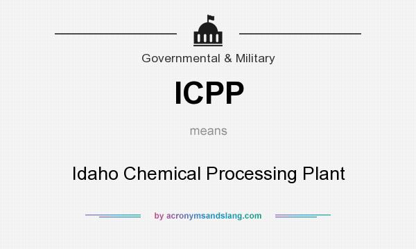 What does ICPP mean? It stands for Idaho Chemical Processing Plant