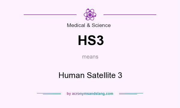 What does HS3 mean? It stands for Human Satellite 3