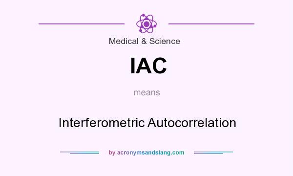 What does IAC mean? It stands for Interferometric Autocorrelation