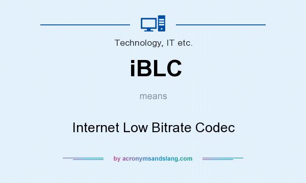 What does iBLC mean? It stands for Internet Low Bitrate Codec