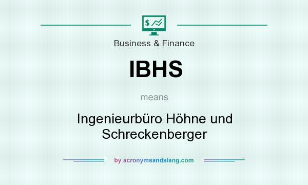 What does IBHS mean? It stands for Ingenieurbüro Höhne und Schreckenberger
