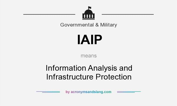 What does IAIP mean? It stands for Information Analysis and Infrastructure Protection