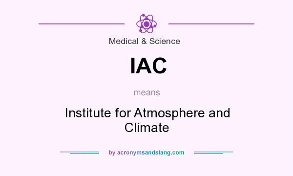 What does IAC mean? It stands for Institute for Atmosphere and Climate
