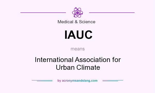 What does IAUC mean? It stands for International Association for Urban Climate
