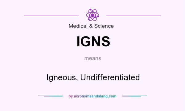 What does IGNS mean? It stands for Igneous, Undifferentiated